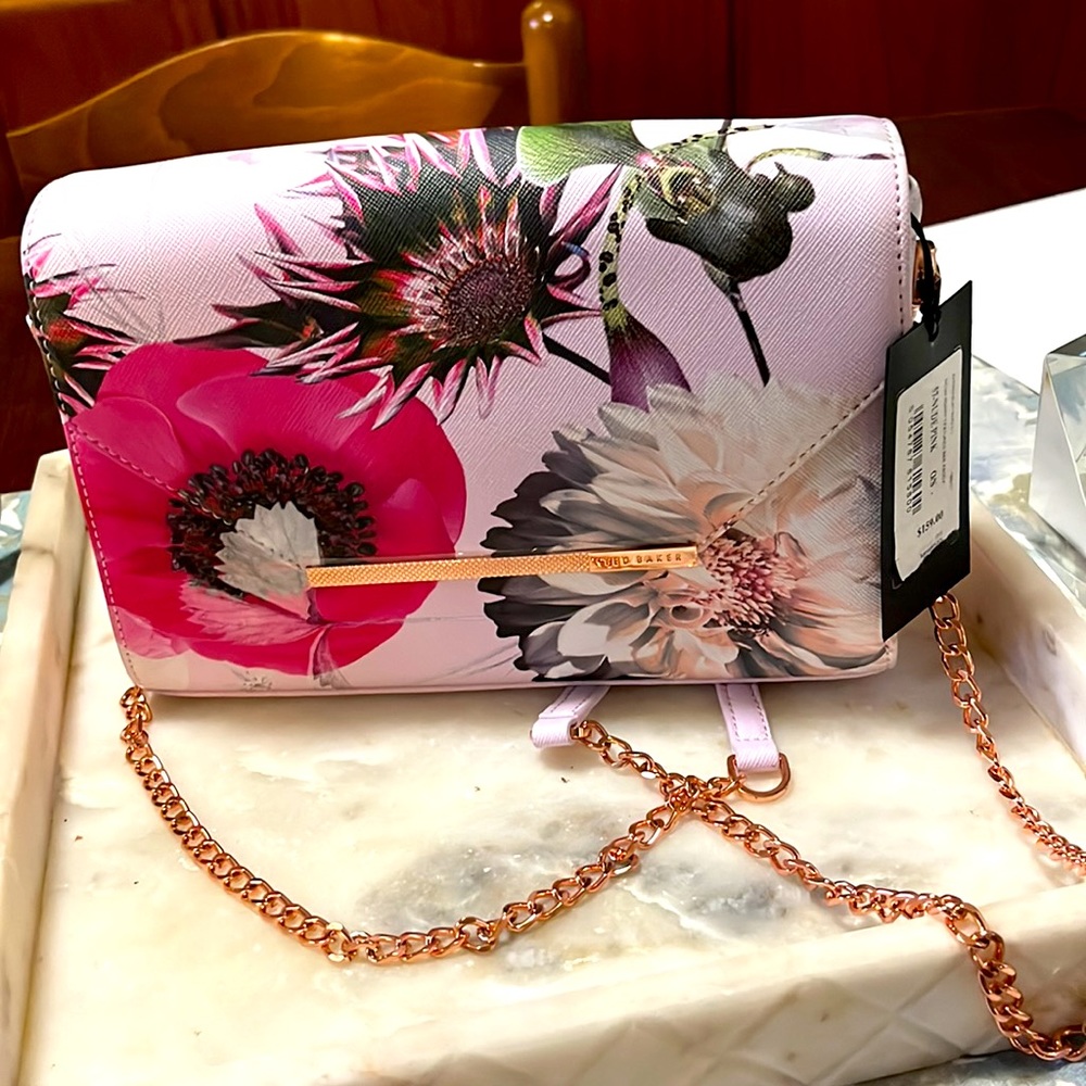 NEW Ted Baker Panello Neon Poppy Textured Bar Crossbody Bag